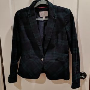 Banana Republic Black Watch Tartan Blazer